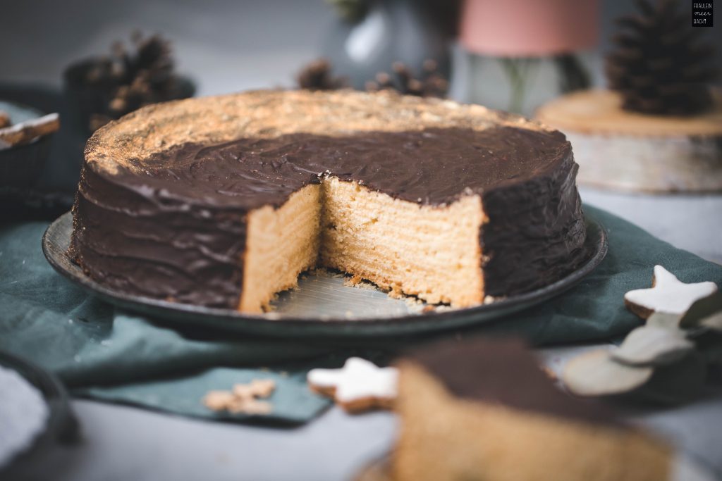 Rezept für Baumkuchentorte - Fräulein Meer backt