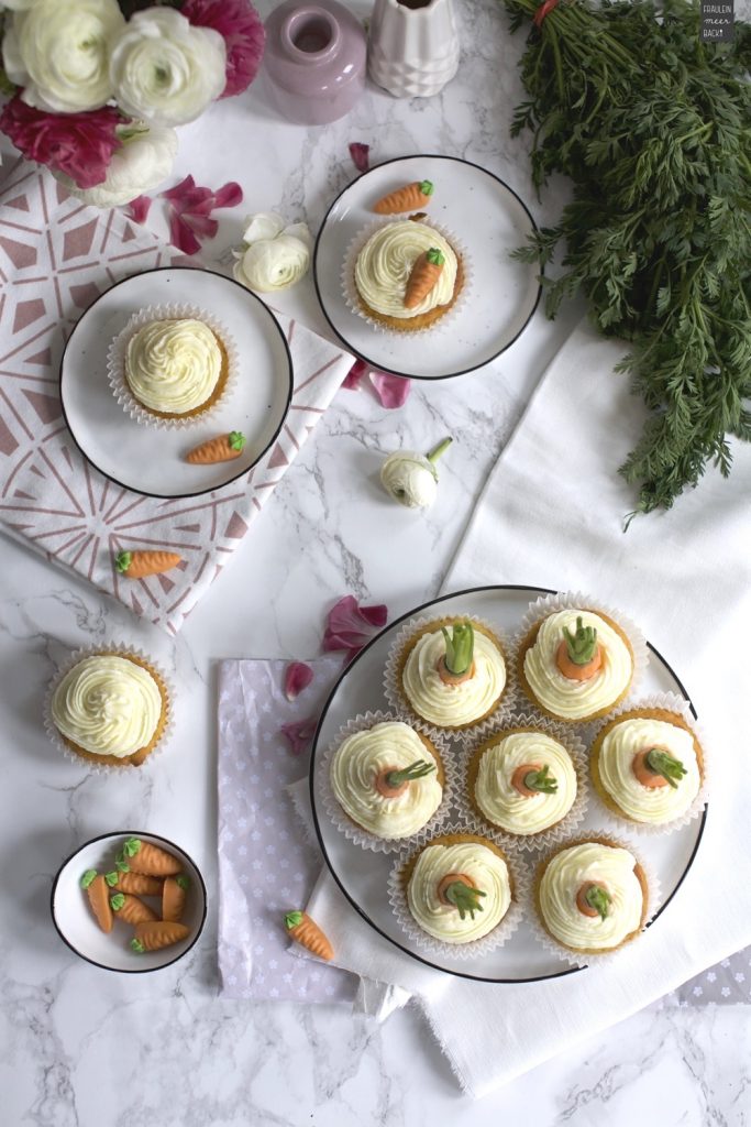 Rübli Cupcakes mit Frischkäse-Frosting - Fräulein Meer backt